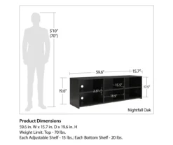 60" Capstan Black Oak TV Stand -Living Room Furniture Store 810621023 A0 5