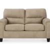 Tishen Pebble Sand Faux Leather Loveseat -Living Room Furniture Store 810669862 A0