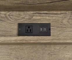 Corday Gray Wood Writing Desk With USB Charing -Living Room Furniture Store 810680820 A8