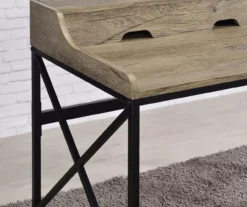 Corday Gray Wood Writing Desk With USB Charing -Living Room Furniture Store 810680820 B8 1