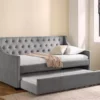 Real Living Gray Upholstered Daybed With Trundle 1 Real Living Gray Upholstered Daybed With Trundle -Living Room Furniture Store combo390012
