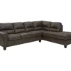 Signature Design By Ashley Navi Smoke Faux Leather Sectional With Right-Facing Chaise