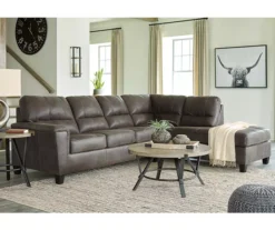 Signature Design By Ashley Navi Smoke Faux Leather Sectional With Right-Facing Chaise 9 Signature Design By Ashley Navi Smoke Faux Leather Sectional With Right-Facing Chaise -Living Room Furniture Store combo760011 3