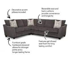 Broyhill Rotherton Dark Gray Sectional -Living Room Furniture Store combo770001 6