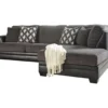 Signature Design By Ashley Kumasi Gray Faux Leather Sectional With Right-Facing Chaise -Living Room Furniture Store combo870008