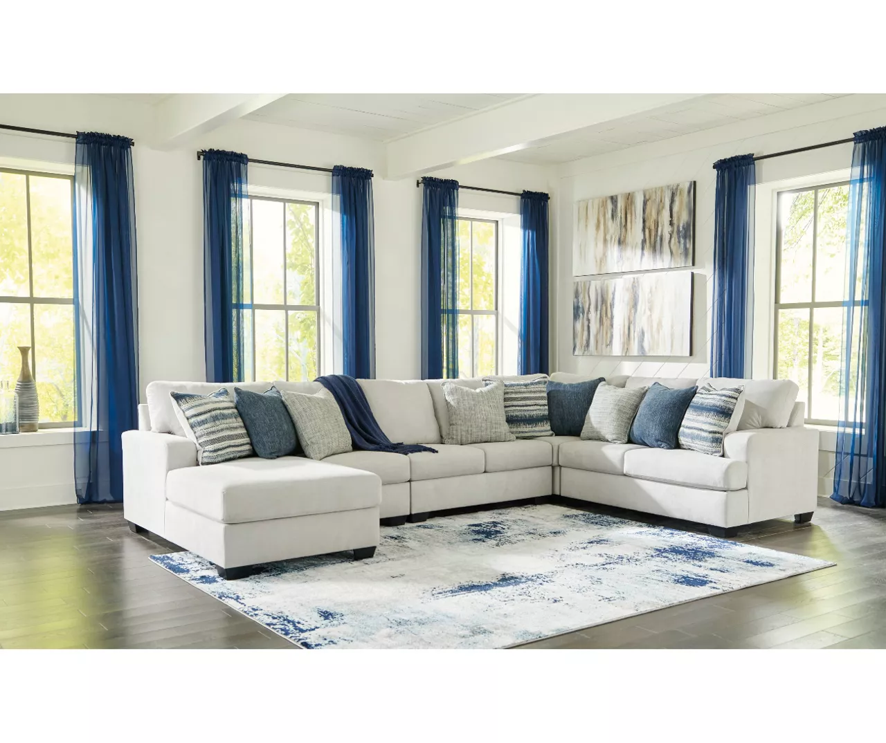 Signature Design By Ashley Lowder Stone 5-Piece Sectional With Left-Facing Chaise 4 Signature Design By Ashley Lowder Stone 5-Piece Sectional With Left-Facing Chaise - Image 2